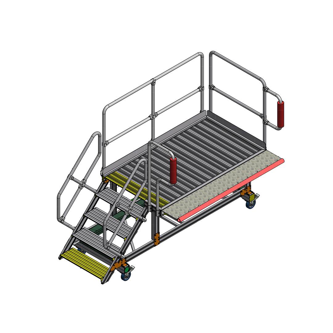 Semmco Train Side Door Access Platform with Cantilever Extension H1.1m