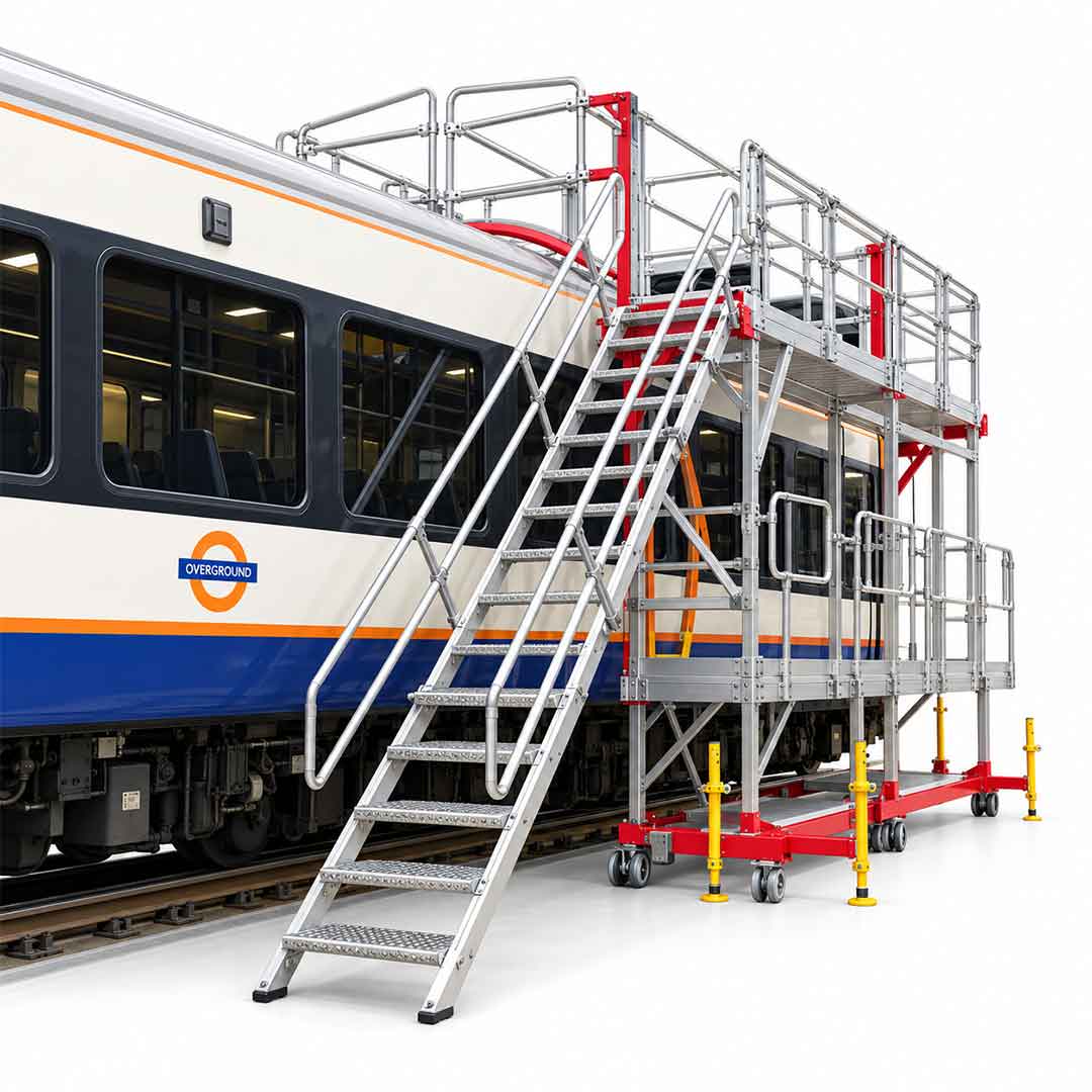Semmco Roof & Secondary Door Rail Access Maintenance Platform H3.25m – front view