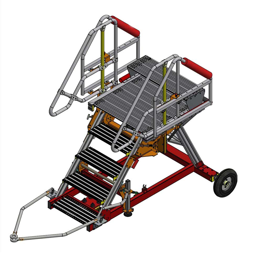 Avionics - H1.25 x L1.0 x W 1.2m - 1 Step (H0.2m) - Folding and sliding rails - Line Chassis