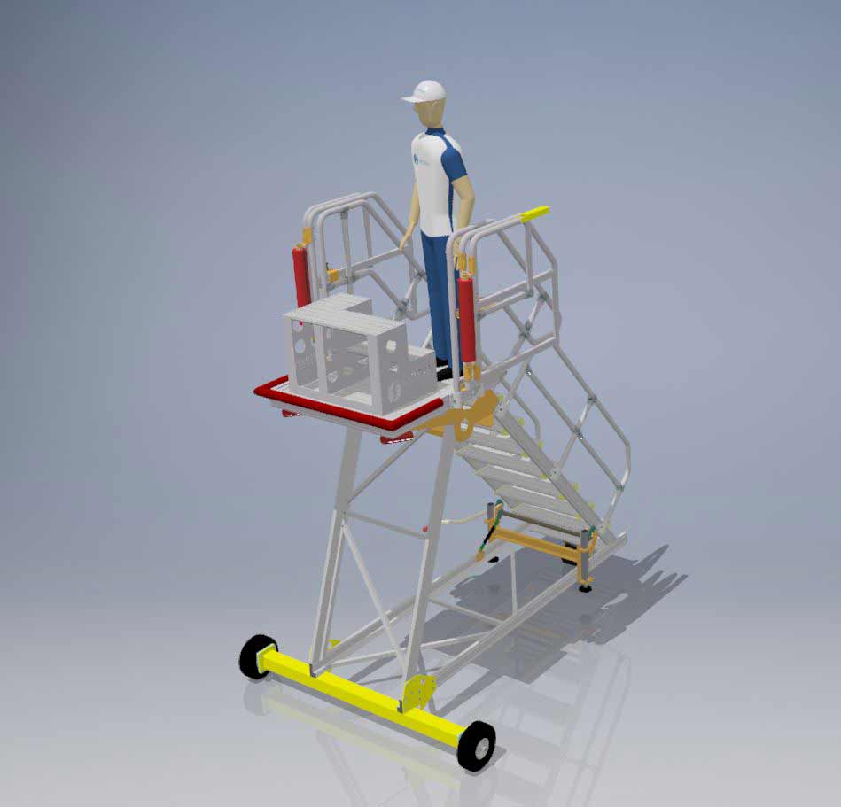Engineers Maintenance Access Platform Hangar H2.25m x L1.0m x W1.0m - 9 Steps - No XC