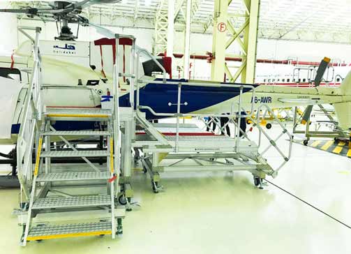 Helicopter Side Access Platform Fixed Height (H125) H0.75 & 1.3m x L4.5m x W1.0m LH