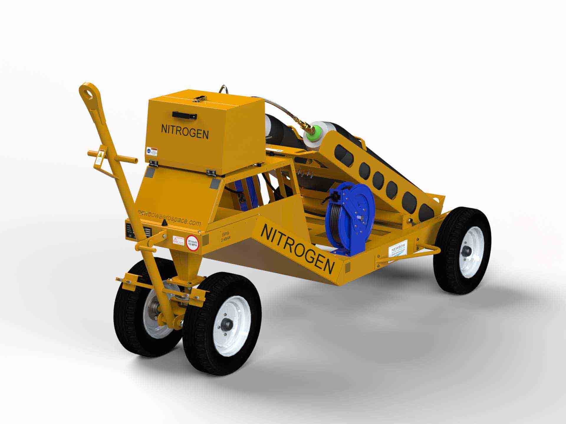 Nitrogen Cart - 2 Bottle Easy Load - HP+ LP - inc. Retractable Hose Reels