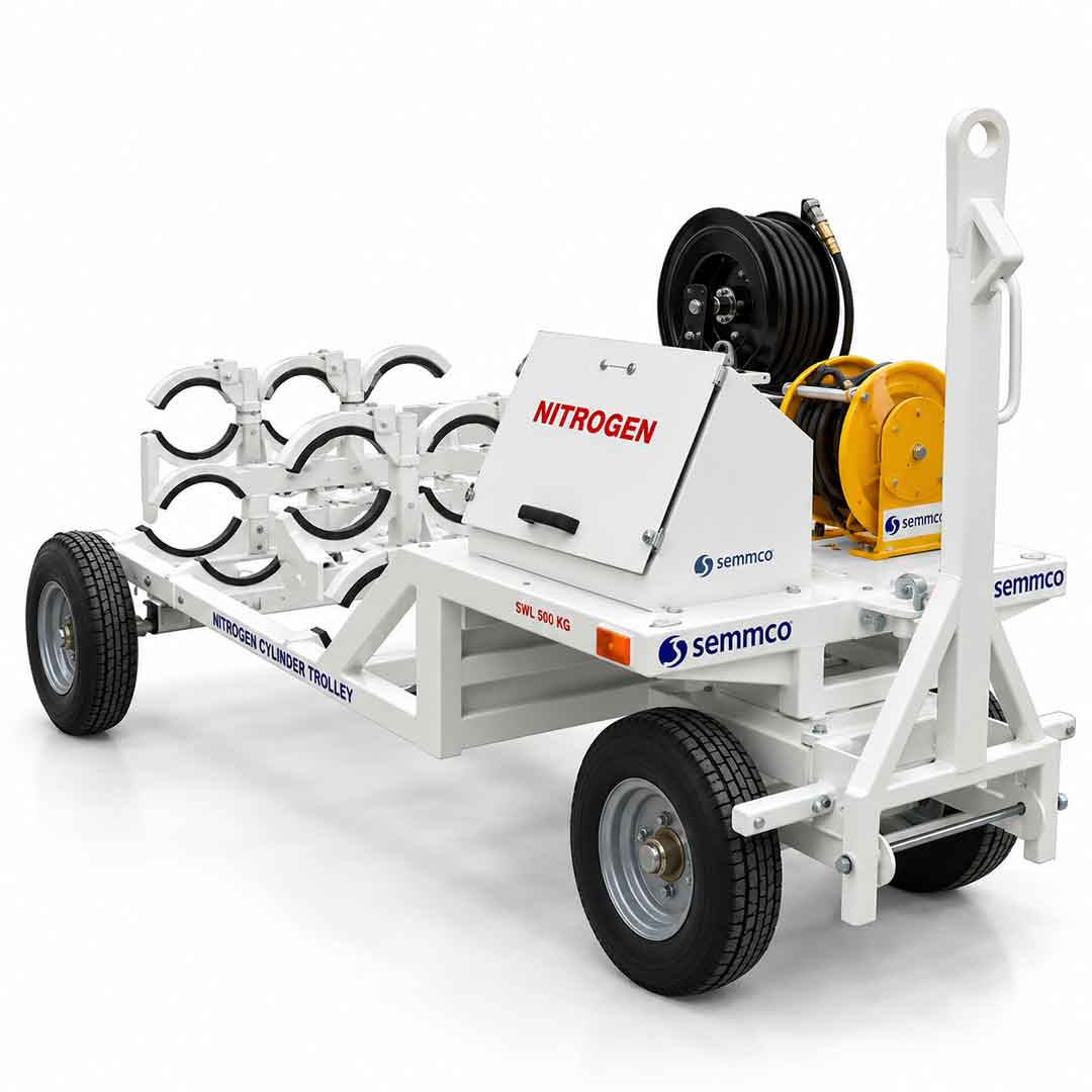 Nitrogen Cart  - Fixed - 6 Cylinder - HP+ LP - inc. Retractable Hose Reels