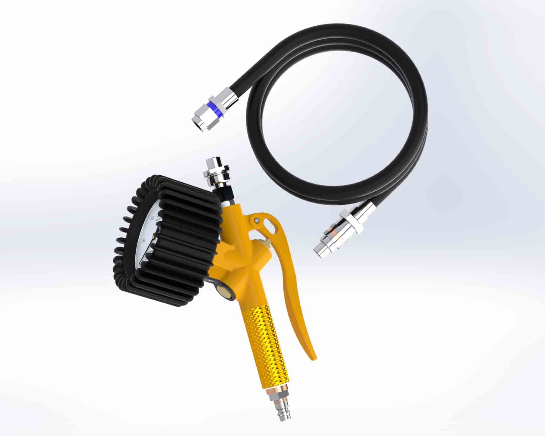 Tyre Inflator Tool - Gauge & 8v Hose