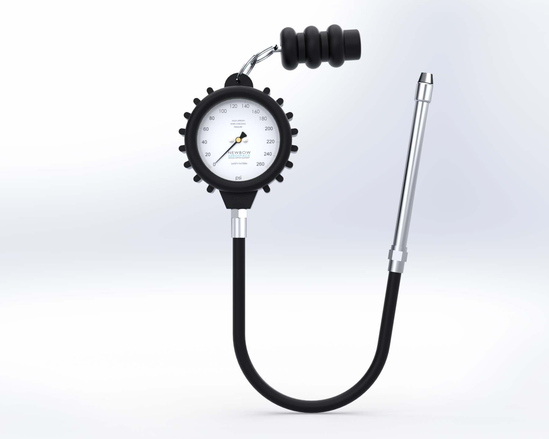 Tyre Pressure Gauge 0-200psi 8v - Inline Adapter
