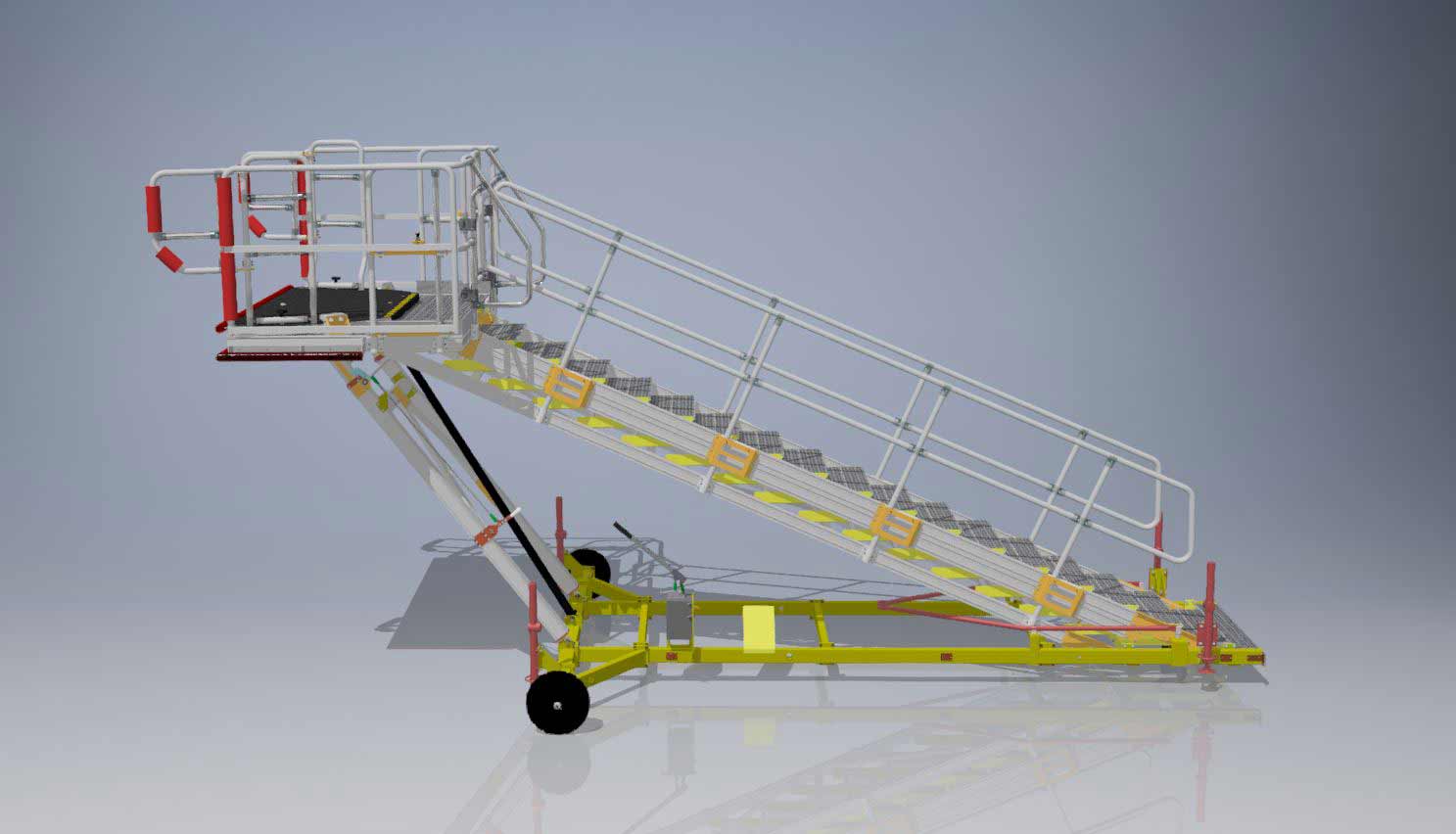 PAX & Windscreen Variable Height Access Platform Hangar H2.5-4.5m x W2.5m x L1.5m 
