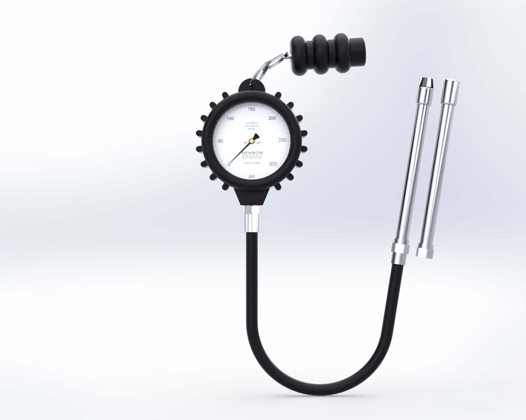 Tyre Pressure Gauge 0-300psi 8v & 12v - Universal Adapter
