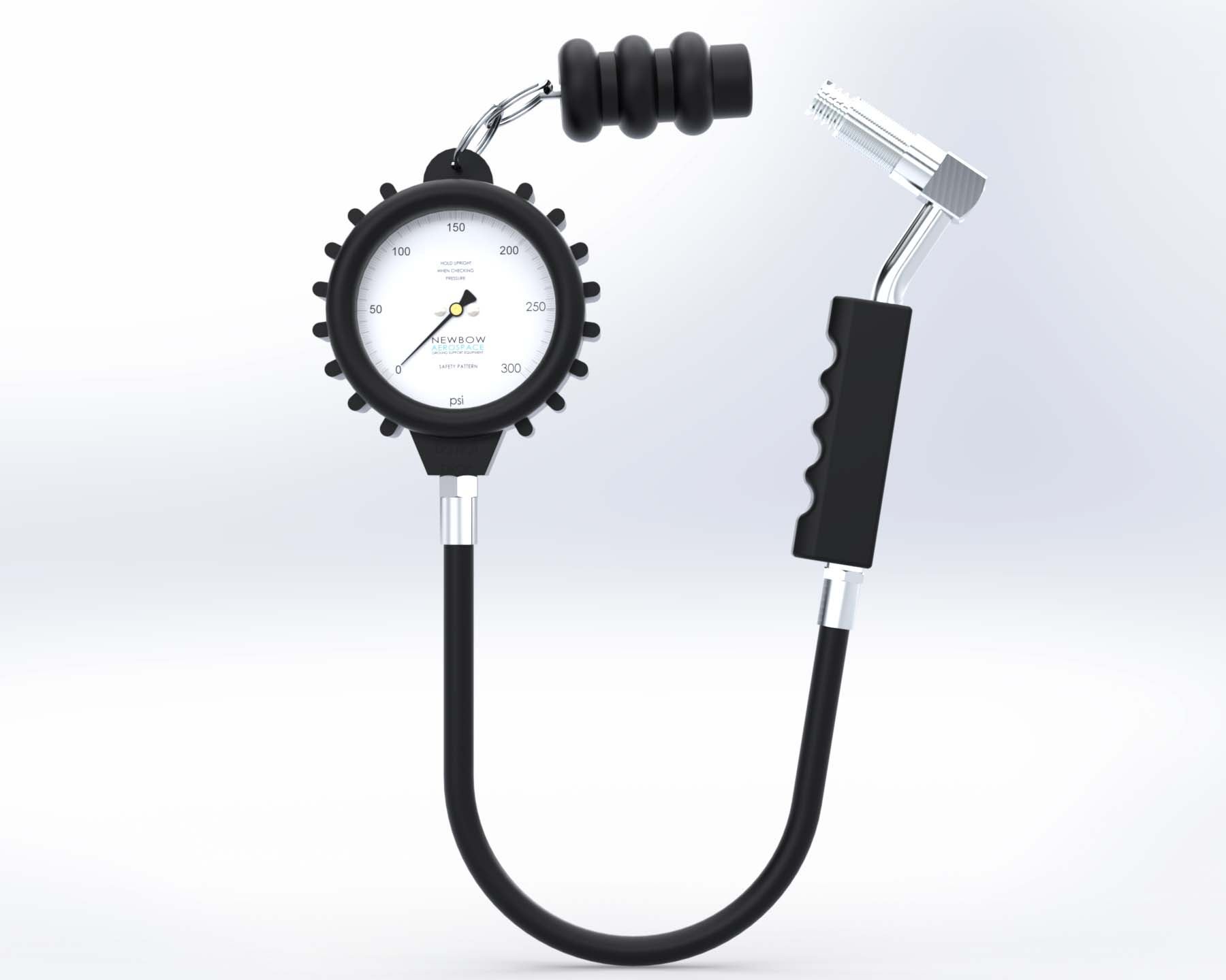 Tyre Pressure Gauge 0-300psi 8v & 12v - Inline Adapter