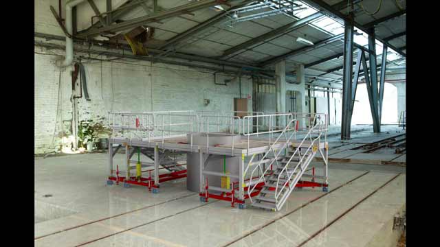 Engine Vertical Build Variable Height Mechanical Access Platform H1.7-2.5 x L6.4 x W4.0m