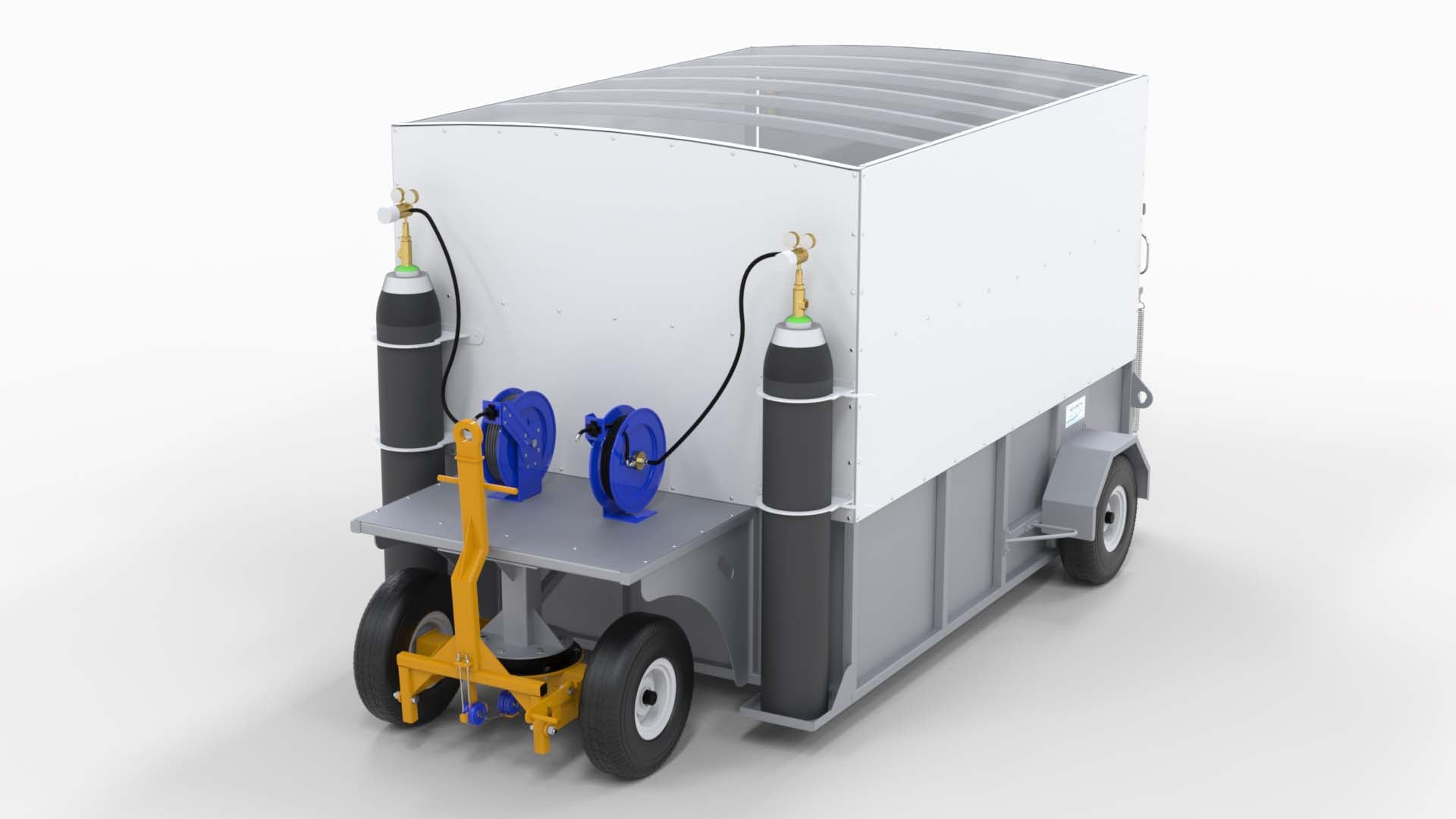 UNIVERSAL WHEEL & BRAKE CHANGE TRAILER (ENCLOSED) WITH LP & HP BOTTLE REGULATORS